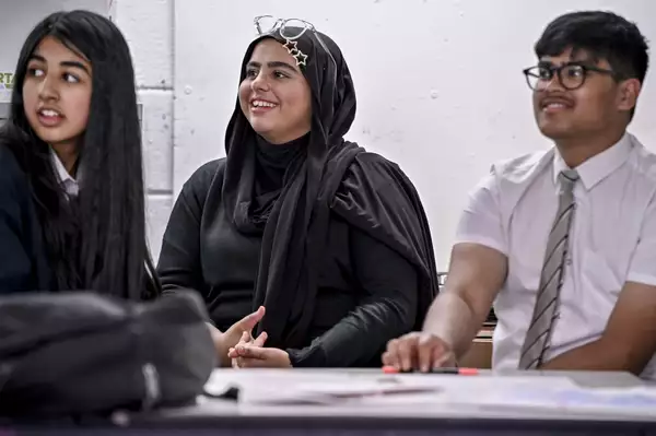 Students at a secondary school