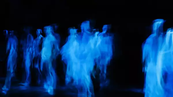 adidas Originals Creator Network North - blue smoke figures on a black background