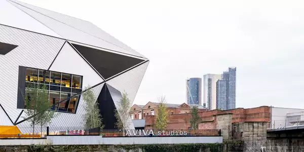 Exterior of Aviva Studios