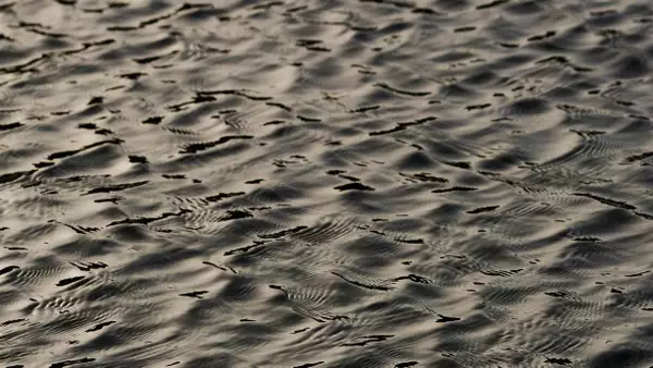 This image shows textured ripples on water. Light is reflecting off the water.