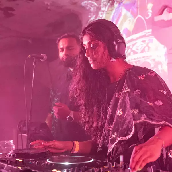 Vindya during a DJ set